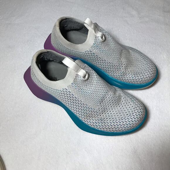 Allbirds tree dasher white purple blue sneakers w6 running slip on washable - Picture 3 of 11